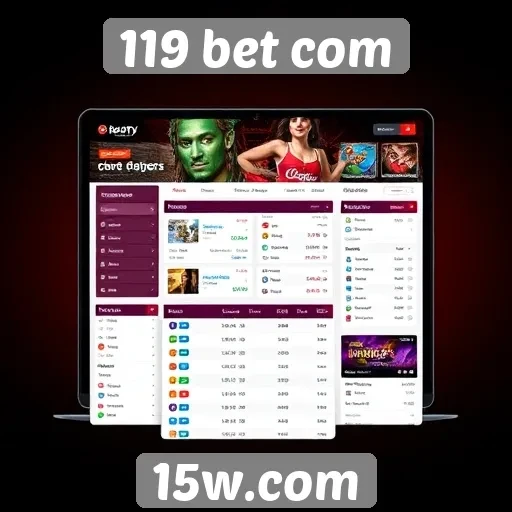Interface do usuário do site 119 bet com analisada